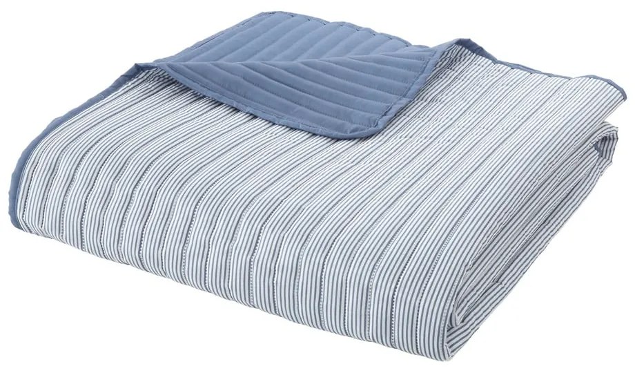 Modrý prešívaný pléd 220x230 cm Stripe – Catherine Lansfield