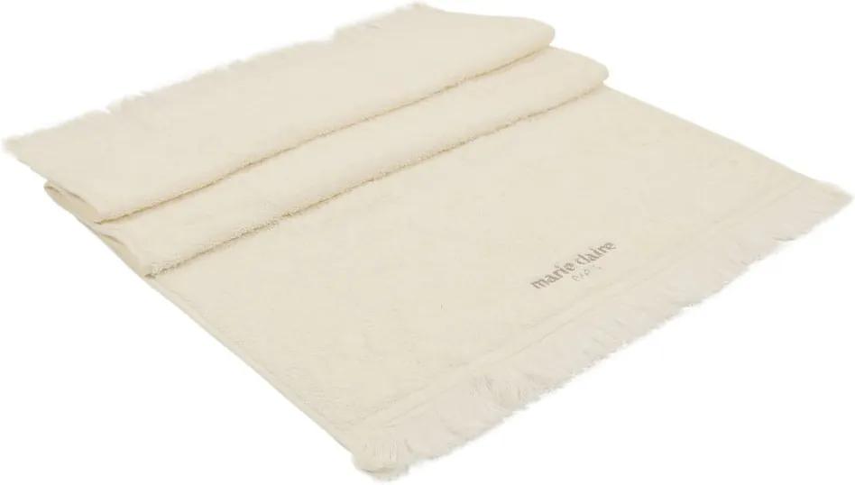 Krémový bavlnený uterák z kolekcie Marie Calire Amy, 50 × 90 cm