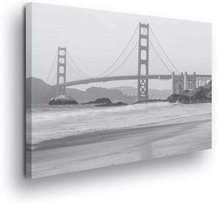 GLIX Obraz na plátne - Black and White Golden Gate 100x75 cm
