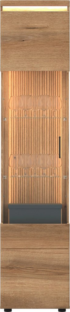 XXXLutz VITRÍNA, farba duba, 45/201,5/35,6 cm Hom`in - Sklenené vitríny - 001803080406