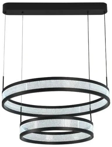 LED Stmievateľný luster na lanku LED/70W/230V čierna + diaľkové ovládanie