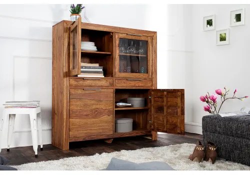 Komoda/Vitrína 22685 120cm Drevo Sheesham/Palisander  - Komfort-nábytok