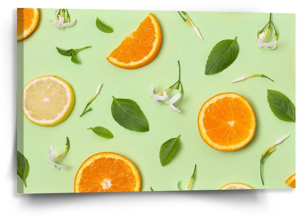 Sablio Obraz Citrus a kvet - 120x80 cm