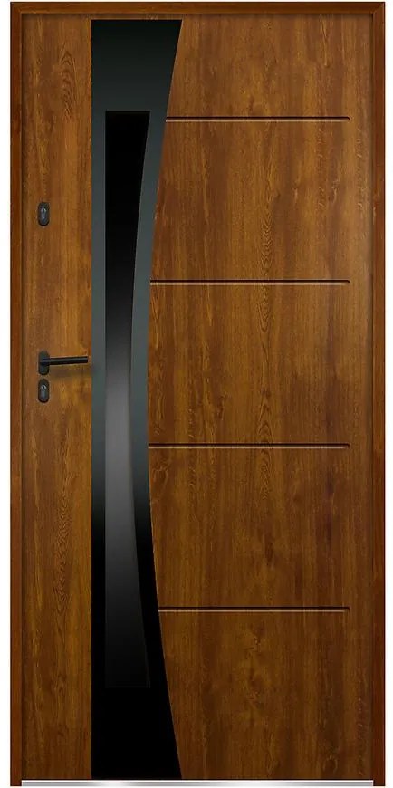 Dvere vchodové Asteria P55 90P zlatý dub