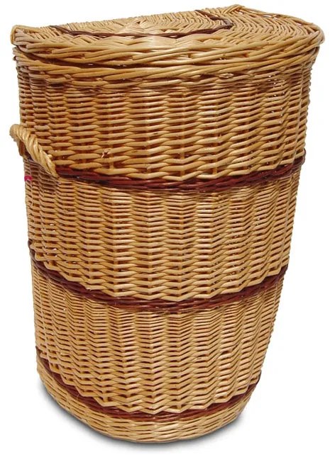 Kôš na bielizeň prútený polkruhový Kleding II.š. 50 x hl. 42 x v. 65(cm)