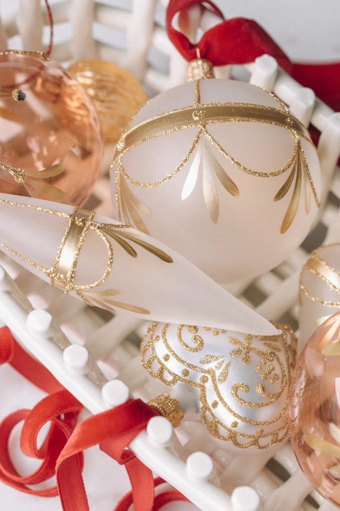 Bella Rose Sklenená vianočná ozdoba Kvapka Mat