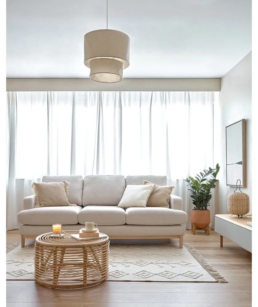 Ratanový okrúhly konferenčný stolík v prírodnej farbe ø 66 cm Kohana – Kave Home