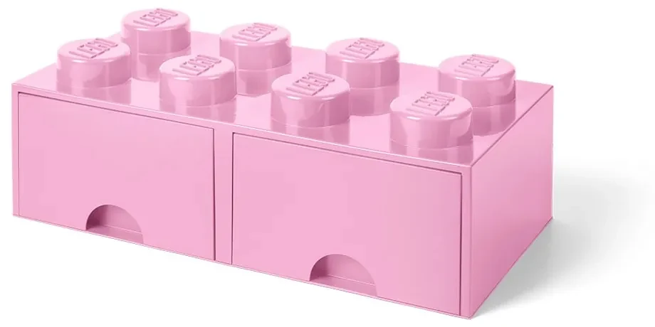 Svetloružový úložný box s dvoma zásuvkami LEGO®