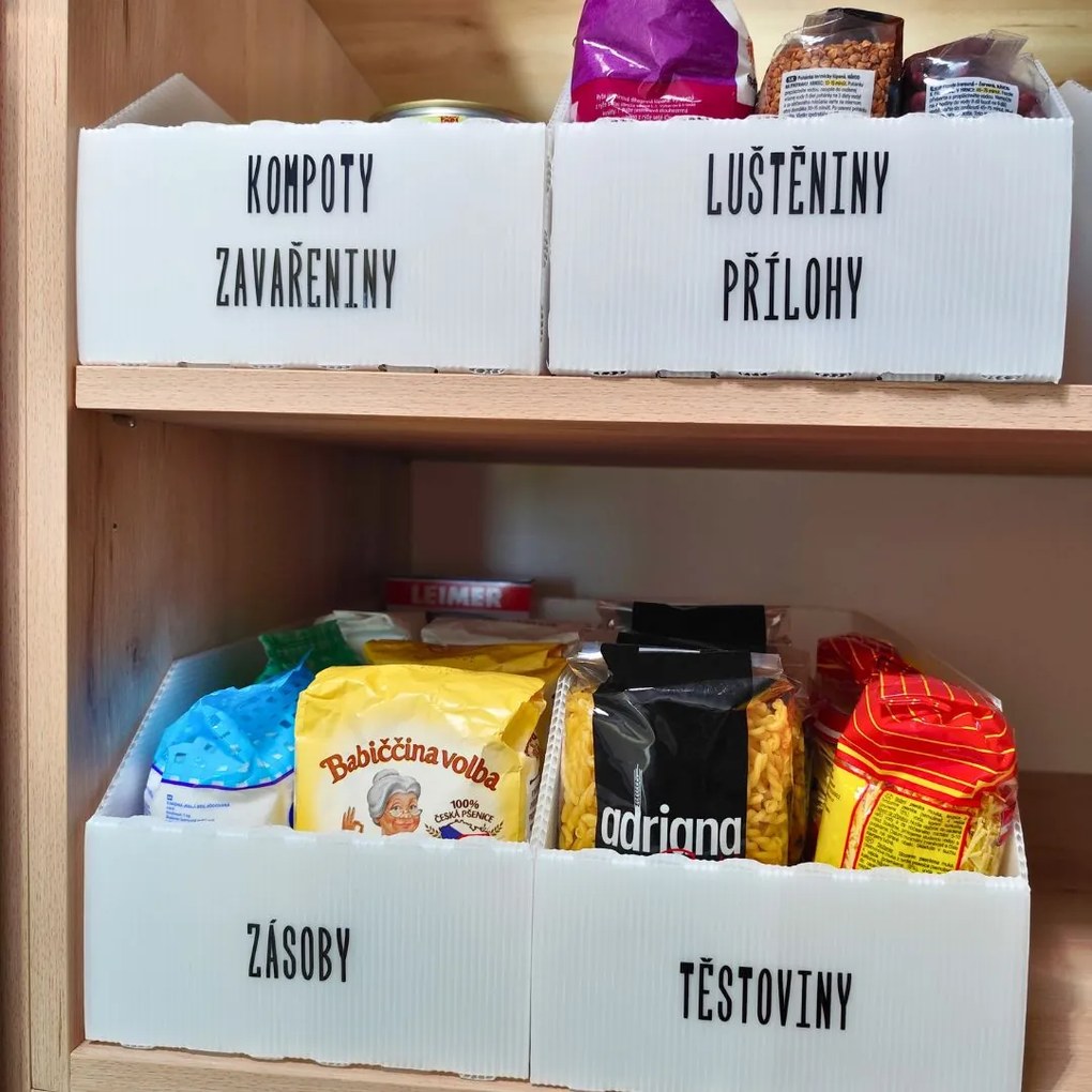 Úložný box, plastový biely 20x50x16cm – do špajze aj do skrine KARTONPLAST