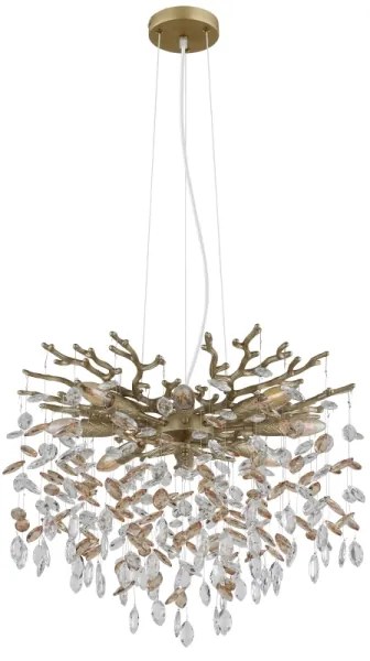 Globo 64138H1G - Závesný luster QUEENA na lanku 8xE14/40W/230V zlatý