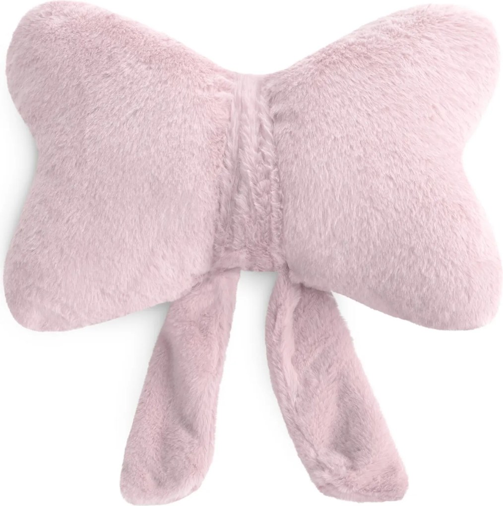 DEKORAČNÝ VANKÚŠ BOW 37X30 CM PUDROVÁ