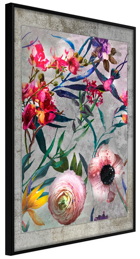Artgeist Plagát - Rustic Flowers [Poster] Veľkosť: 30x45, Verzia: Čierny rám s passe-partout
