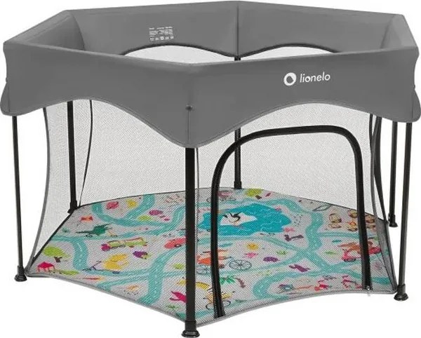 Lionelo - Hracia ohrádka ROEL PLUS Sivá Viacfarebná