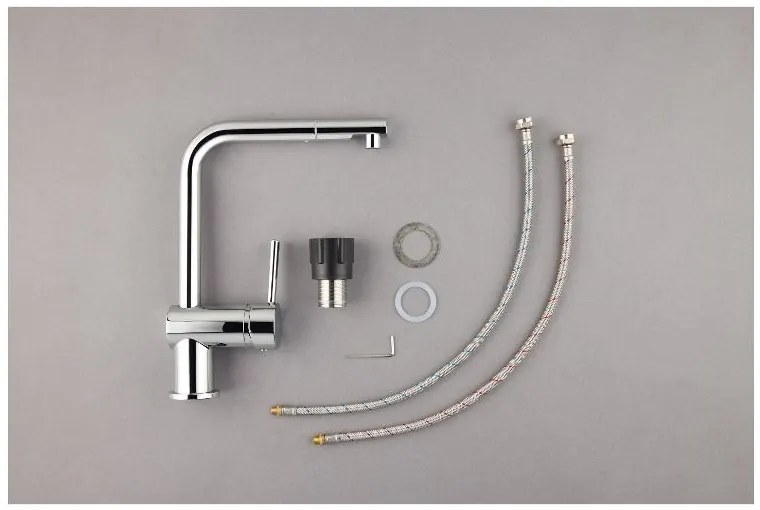 Livarno home Kuchynská batéria (hranatý tvar, chróm) (100387686)