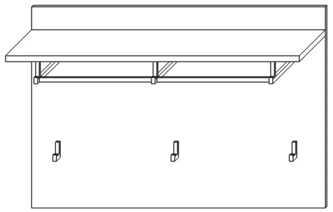 Vešiakový panel Bristol HP - biela / dub artisan
