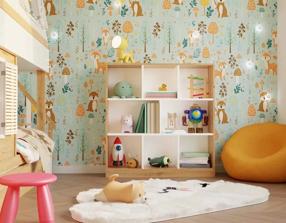 Regál Fiesta 100 cm biely/dub artisan