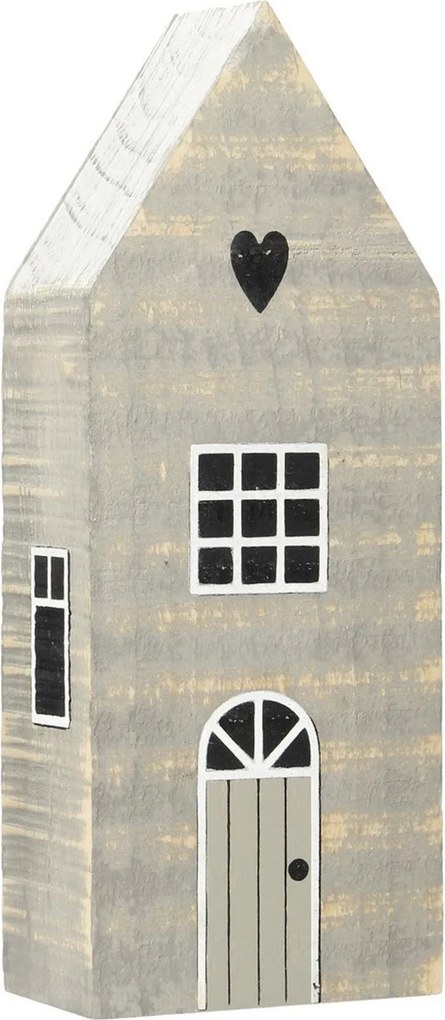 Dekorácia Snehový domček 19cm white grey