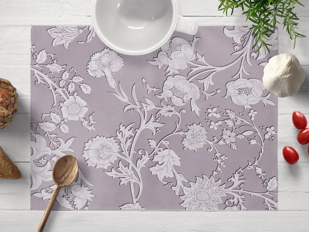 Biante Dekoračné prestieranie na stôl PM-045 Zámocké kvety na pastelovo fialovom 35x45 cm