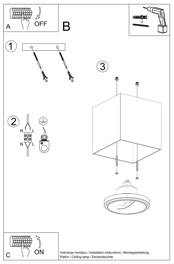 Stropné svietidlo Blake, 1x sivé kovové tienidlo