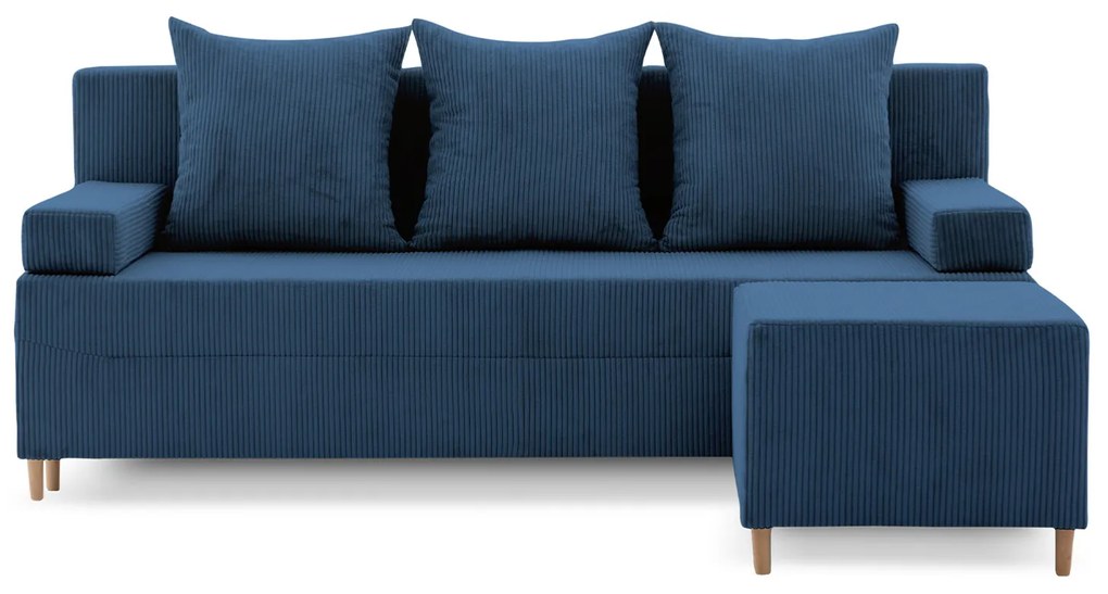 Rozkladacia pohovka s podnožkou FIREZE - poso Namornícka modrá