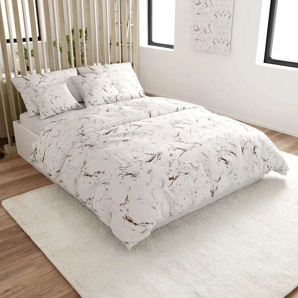 Obliečky z mikrovlákna MARBLE, biele Rozmer obliečky: 70 x 90 cm | 140 x 200 cm