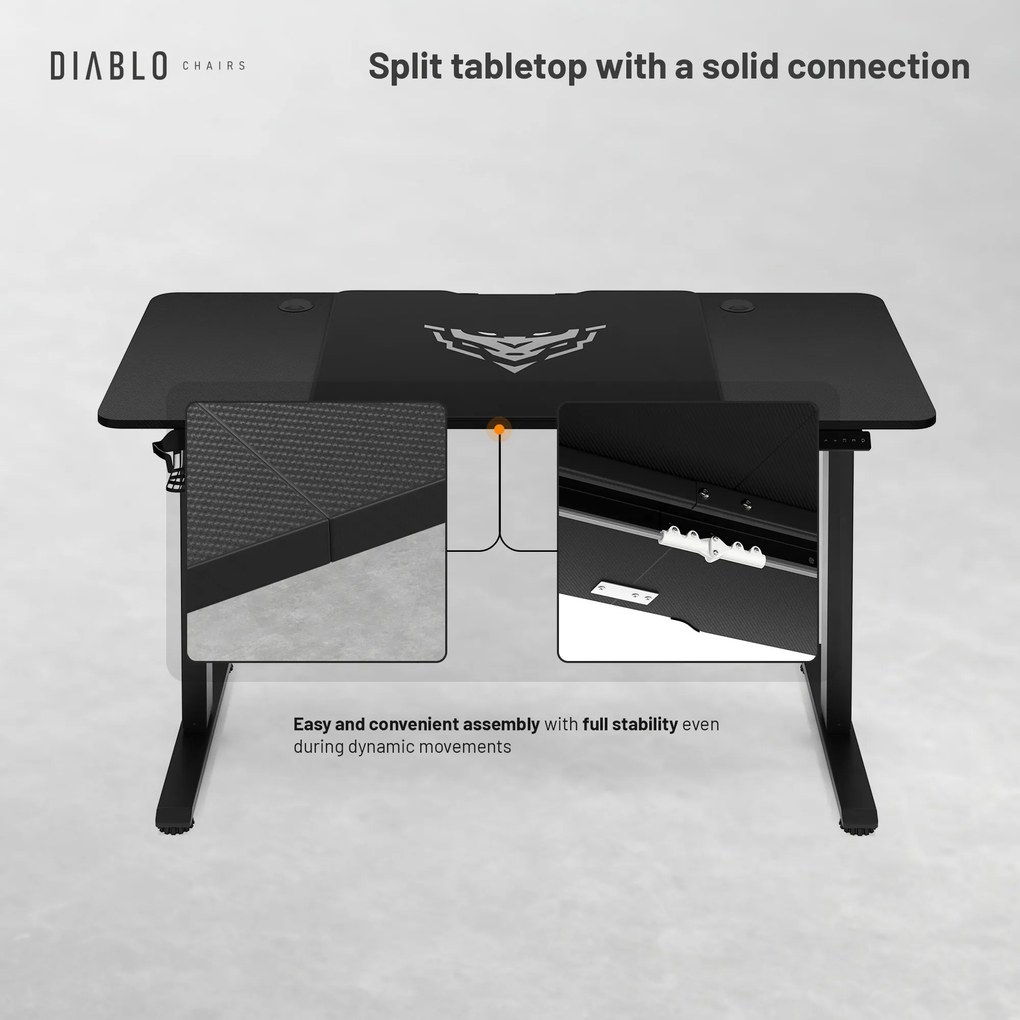 Stôl s elektricky nastaviteľnou výškou 140 cm čierny: Diablo X-Tensio 1400