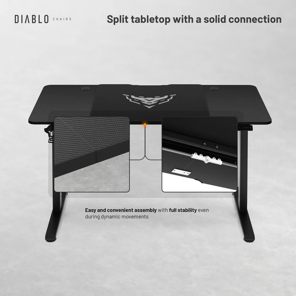 Výškovo nastaviteľný stôl Diablo X-Tensio 1400 čierny