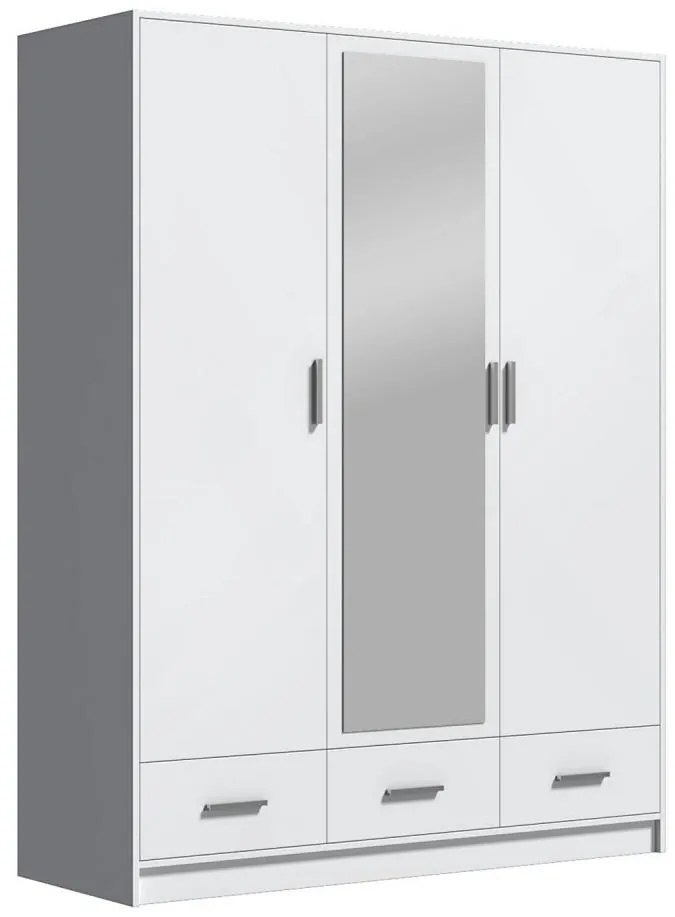 Šatní skriňa so zrkadlom SANNA 150x215 cm biela