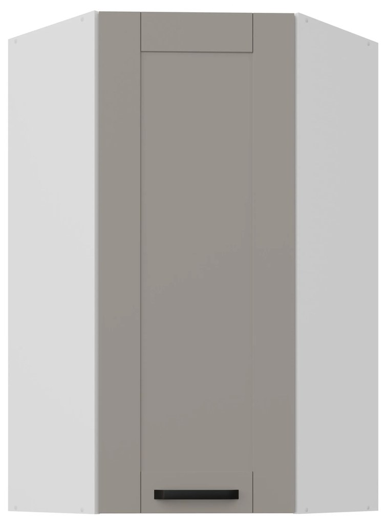 Horná rohová kuchynská skrinka Lucid 60x60 GN-108 1F (45° (korpus: biela + front: mdf claygrey). Vlastná spoľahlivá doprava až k Vám domov. 1134673