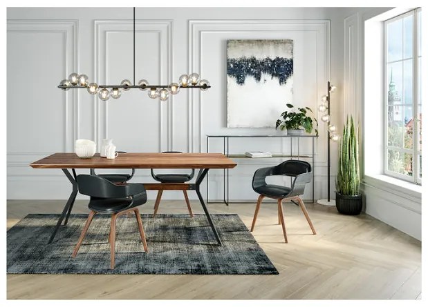 Costa Walnut stolička s lakťovou opierkou čierna/ hnedá