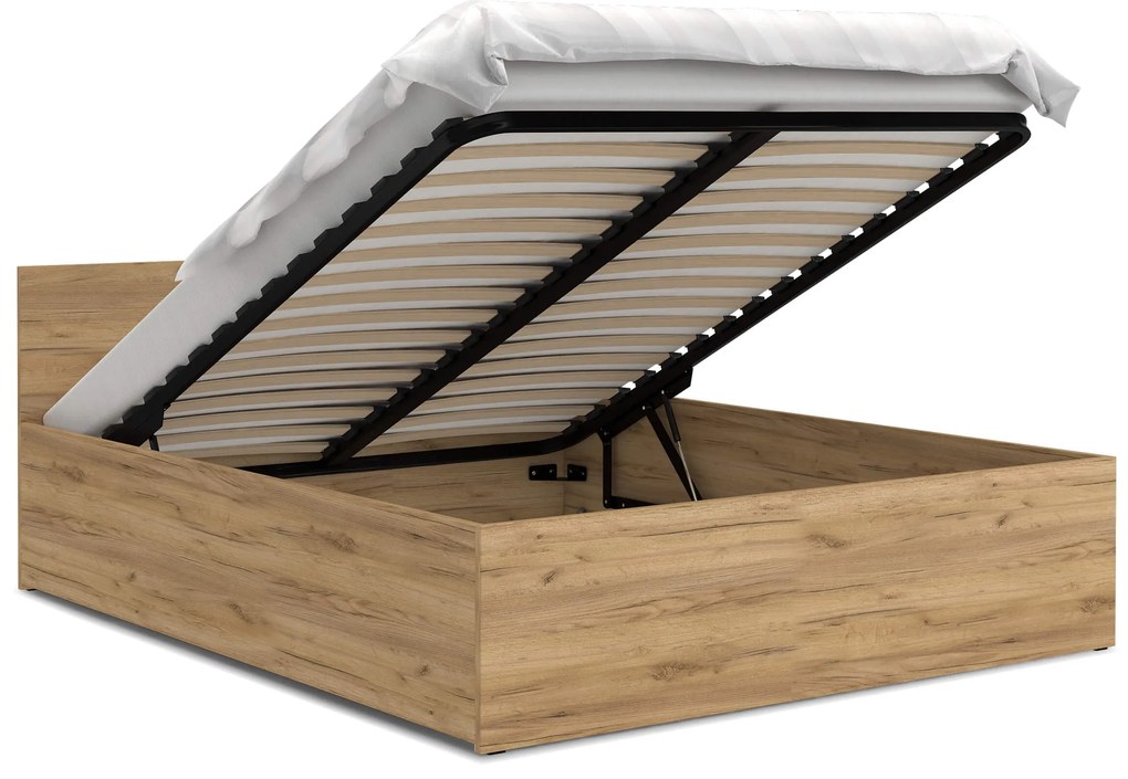 Jednolôžková posteľ s úložným priestorom Dolly - dub craft Rozmer: 200x90
