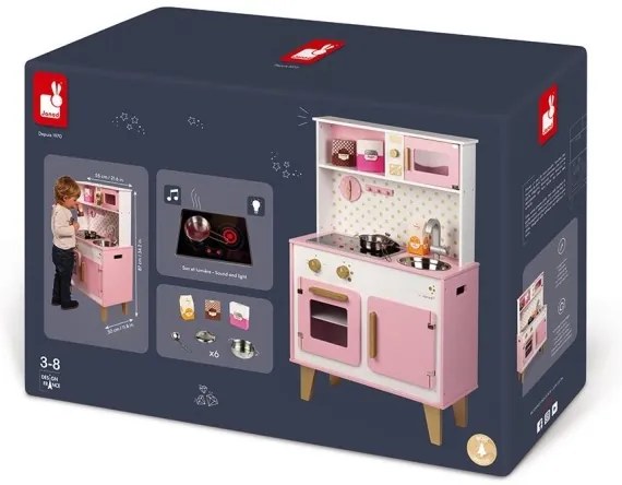 Janod - Drevená kuchynka s LED doskou CANDY CHIC