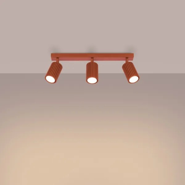 Sollux SL.1638 - Bodové svietidlo KARBON 3xGU10/10W/230V červená