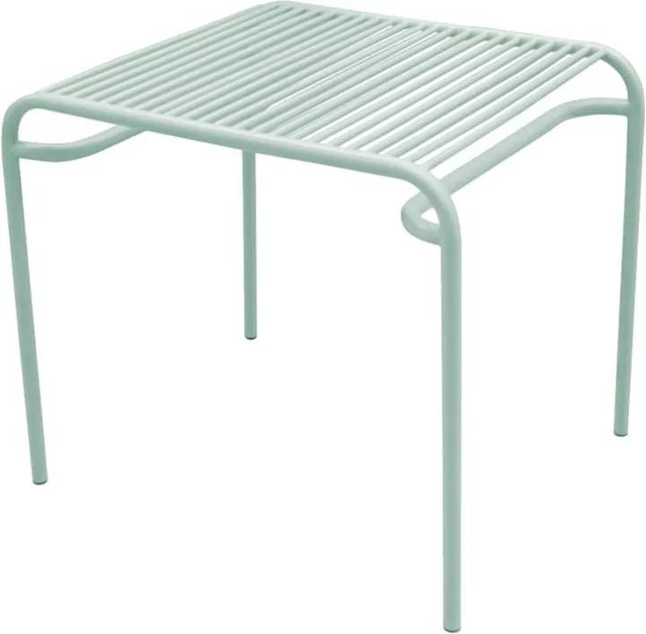 LEITMOTIV Exteriérový stolík Lineate Metal Clay zelená 58 × 48 × 50 cm