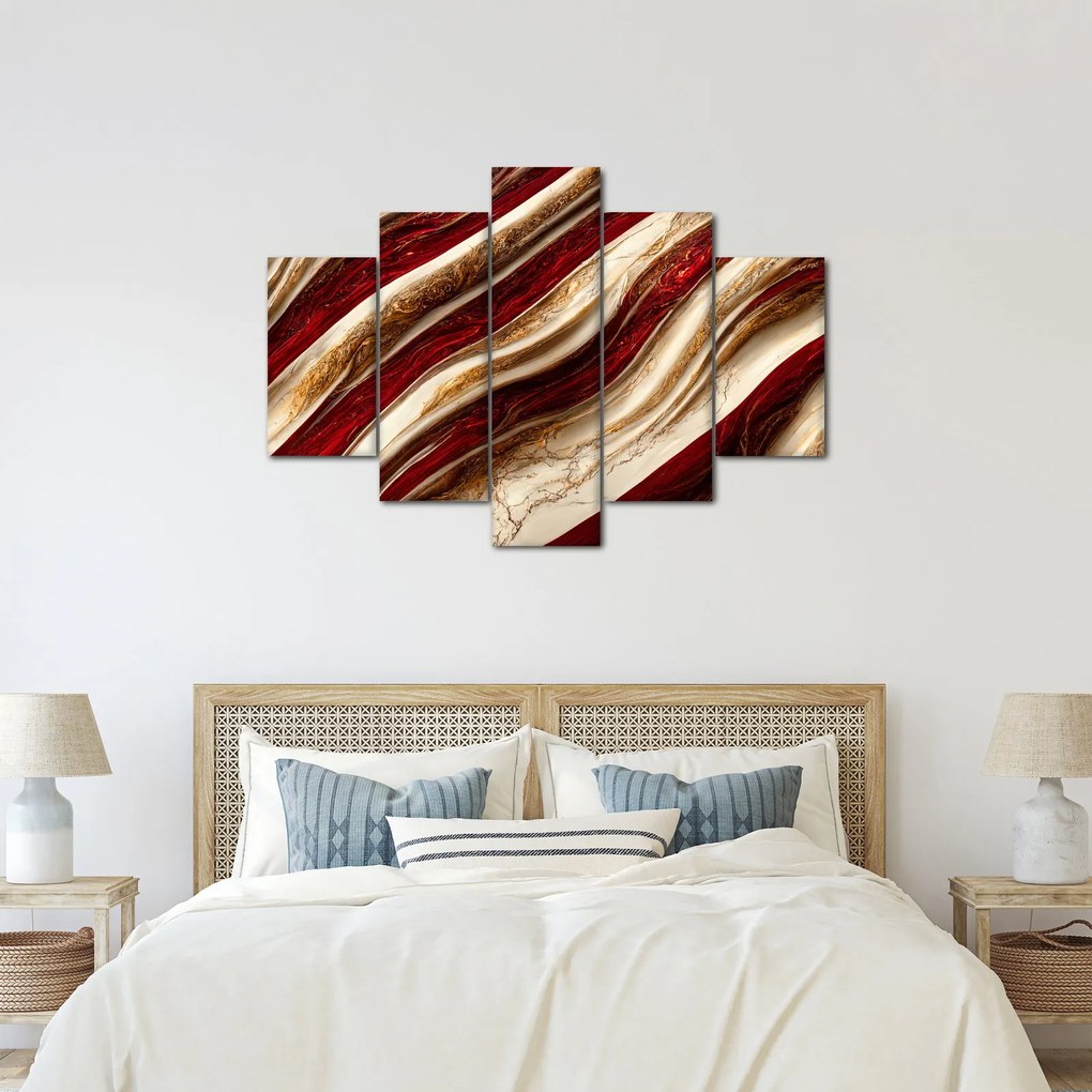 Obraz - Zlato - biela textúra (150x105 cm)