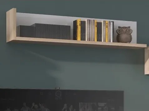 Nástenná polica Lyon 120 cm, dub artisan/biela lesk%