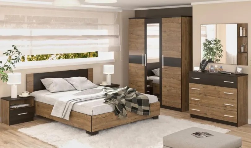 Šuplíková komoda VALENTÍNA, dub april/wenge