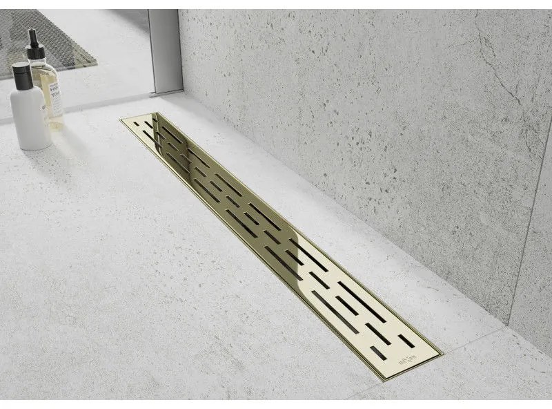 Mexen M01 vzor, mriežka na sprchový žľab 60 cm zlatá, 1520060