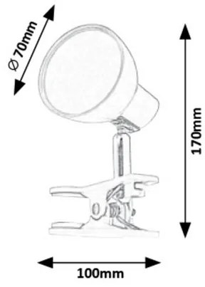 Rabalux NOAH LED lampička s klipom 5W | 360lm | 3000K - čierna