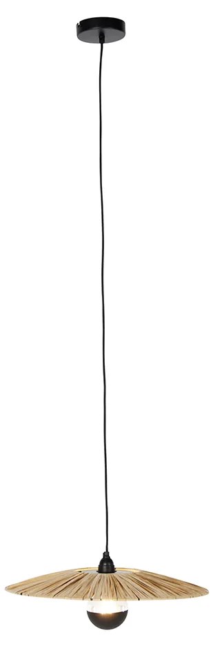 Rustikálne závesné svietidlo čierne s lanom 45 cm - Leia