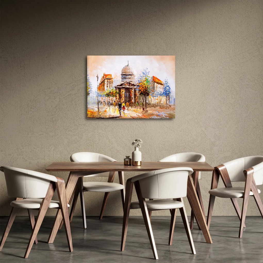 Obraz - Maľovaná mestská pamiatka (70x50 cm)