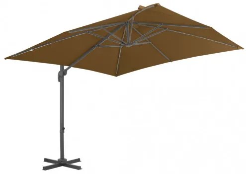 vidaXL Závesný slnečník s hliníkovou tyčou 300x300 cm hnedo-sivý-
