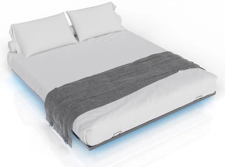 Dizajnová posteľ 180 x 200 čierna s LED podsvietením