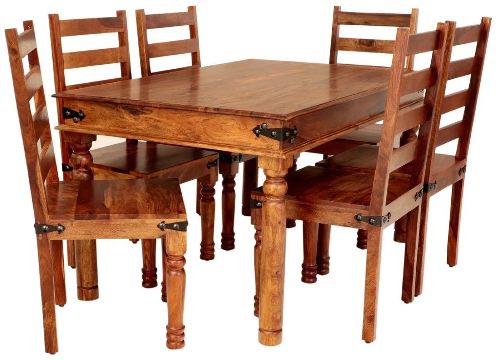 furniture-nabytek.cz - Jedálenský set pre 6 osôb Jali z indického masívu palisander