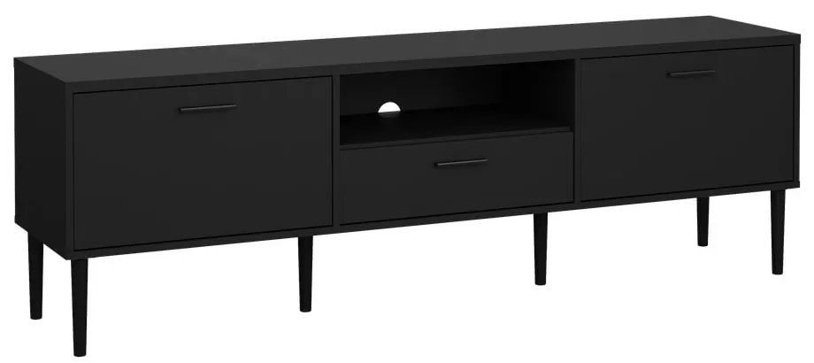 Čierny TV stolík 177x57 cm Media – Tvilum