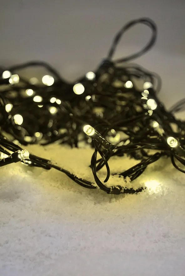 Vianočná vonkajšia LED reťaz 10 m - 100LED - teplá biela