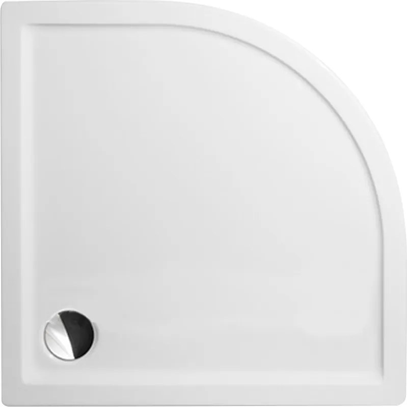 Roth Štvrťkruhová akrylátová sprchová vanička FLAT ROUND ROTH-Variant: rozmery: 90x90 cm - (FLAT ROUND 900 - 8000116)