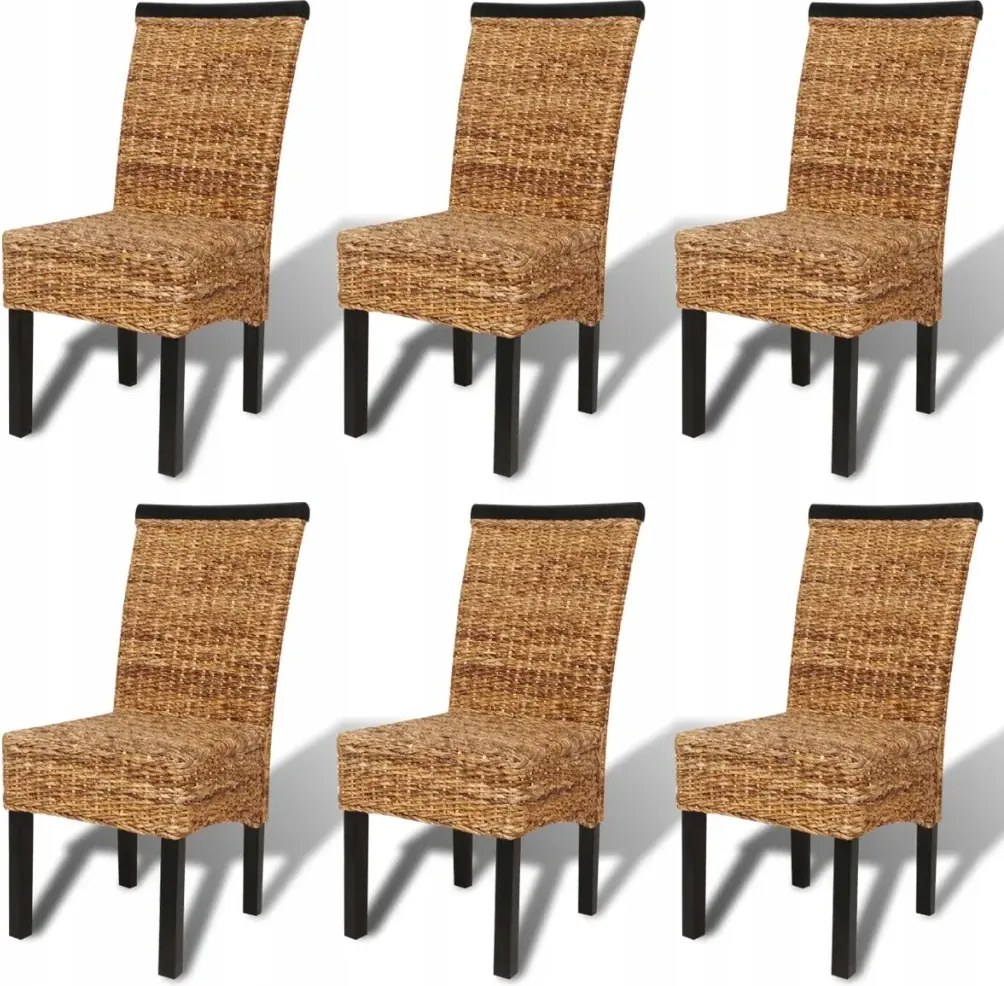 vidaXL Stolové stoličky, 6 ks, abaka a masívne mangové drevo