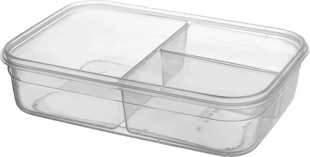 ORION Krabička na jedlo tesniaca so 4 klipmi, 3 sekcie, 1 L, 21x15x6cm