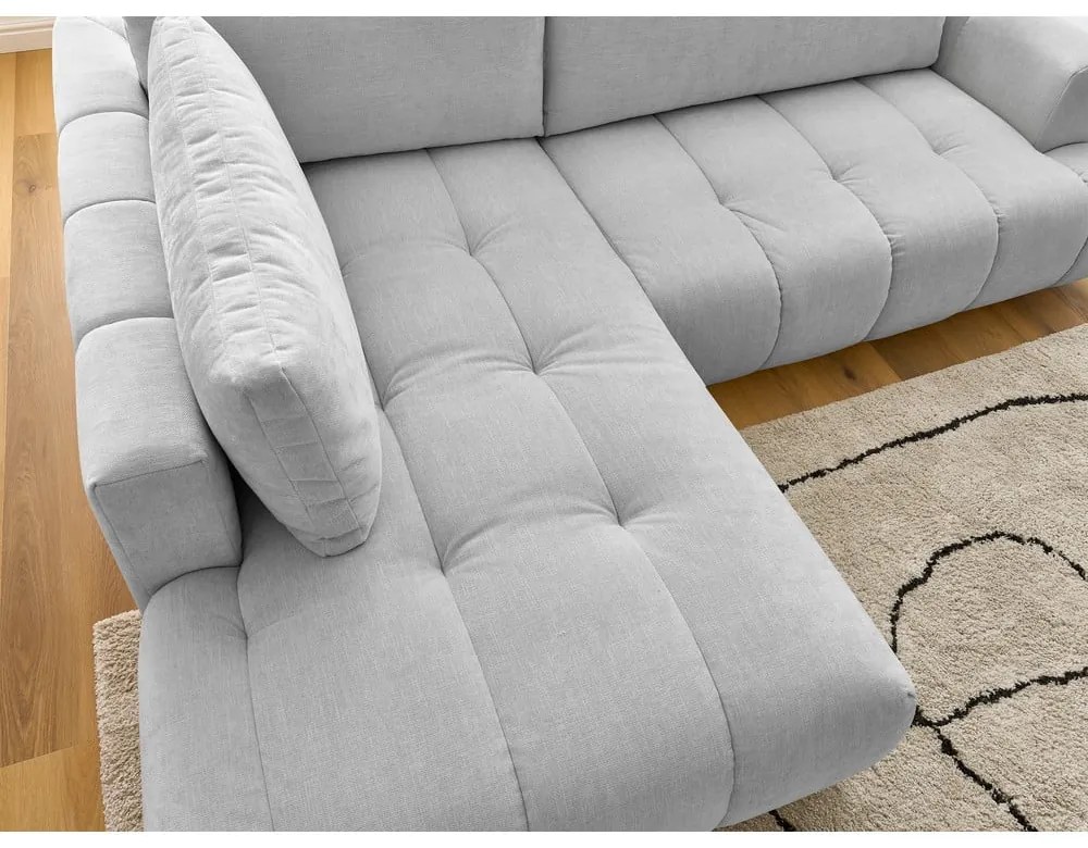 Svetlosivá rozkladacia/s úložným priestorom rohová pohovka (ľavý roh/do L) Fuji – Bobochic Paris